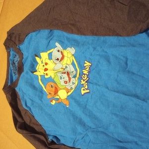 Pokemon large 14-16 low sleeve baseball tee